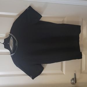 Black tee with checkered collar